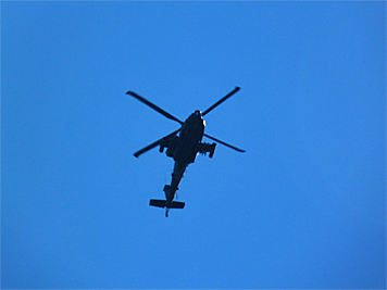Apache, approaching the Museum's airspace.