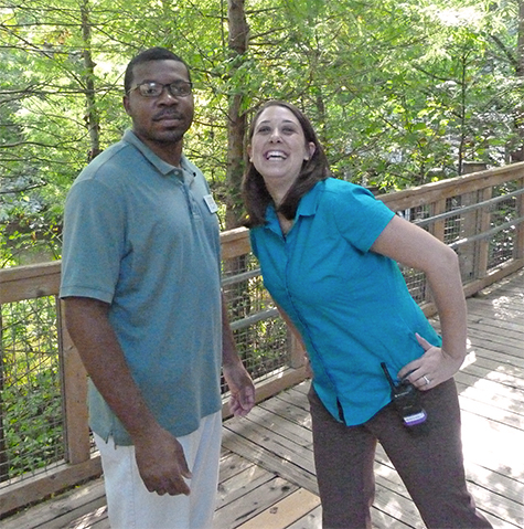 Corey (Guest Relations) and Allison (Rentals) enjoy the afternoon on the boardwalk.